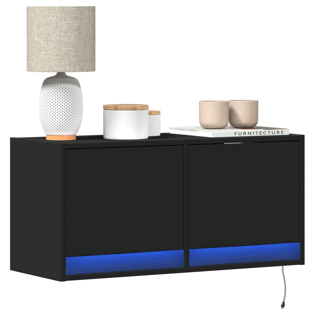 vidaXL Tv-wandmeubel met LED-verlichting 180x31x38 cm wit