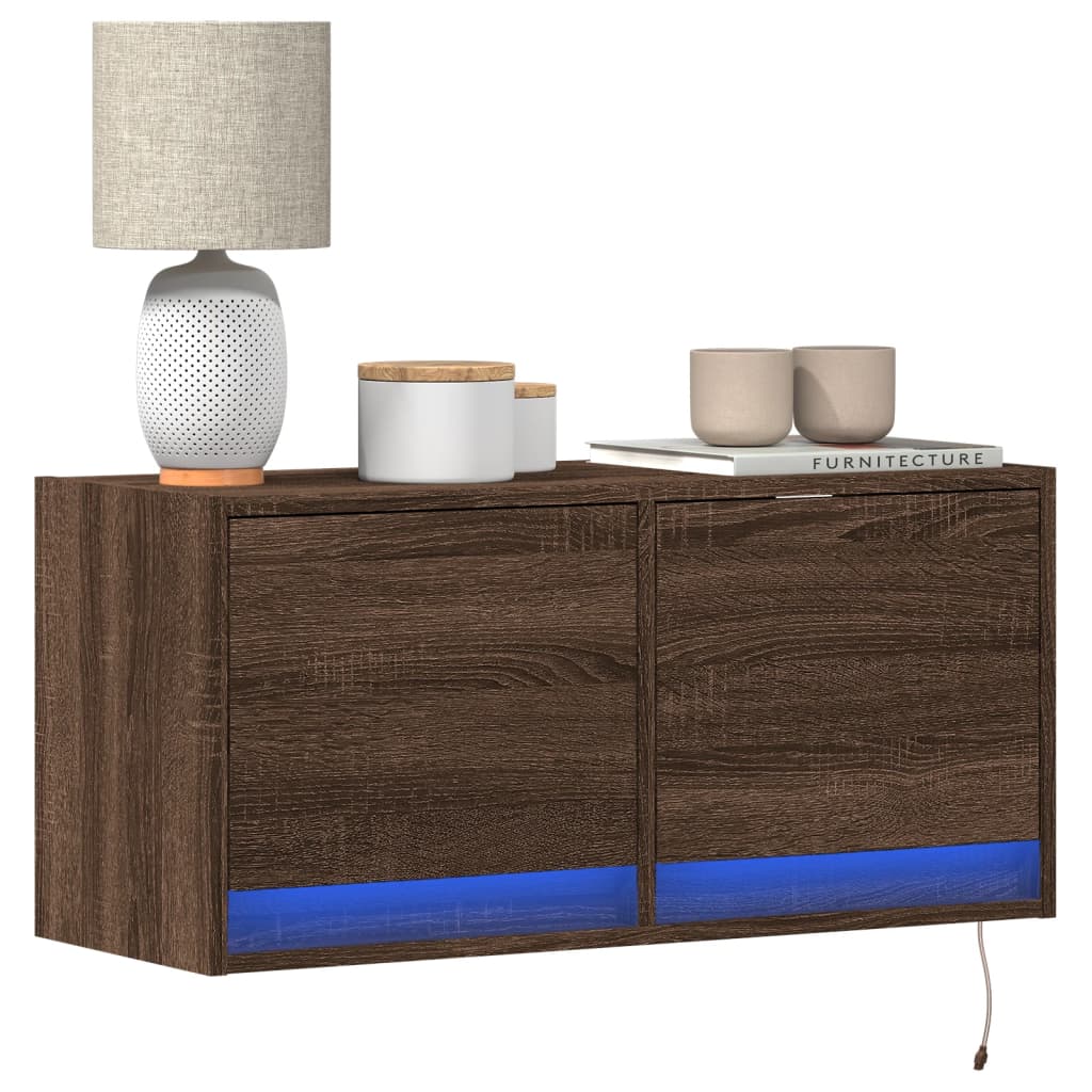 vidaXL Tv-wandmeubel met LED-verlichting 180x31x38 cm wit