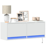 vidaXL Tv-wandmeubel met LED-verlichting 180x31x38 cm wit