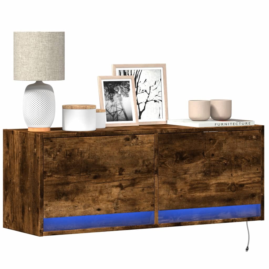 vidaXL Tv-wandmeubel met LED-verlichting 180x31x38 cm wit