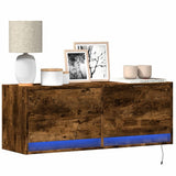 vidaXL Tv-wandmeubel met LED-verlichting 180x31x38 cm wit