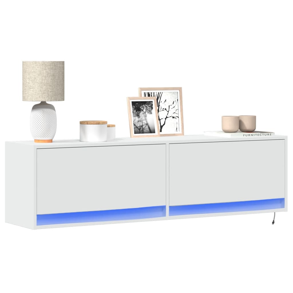 vidaXL Tv-wandmeubel met LED-verlichting 180x31x38 cm wit