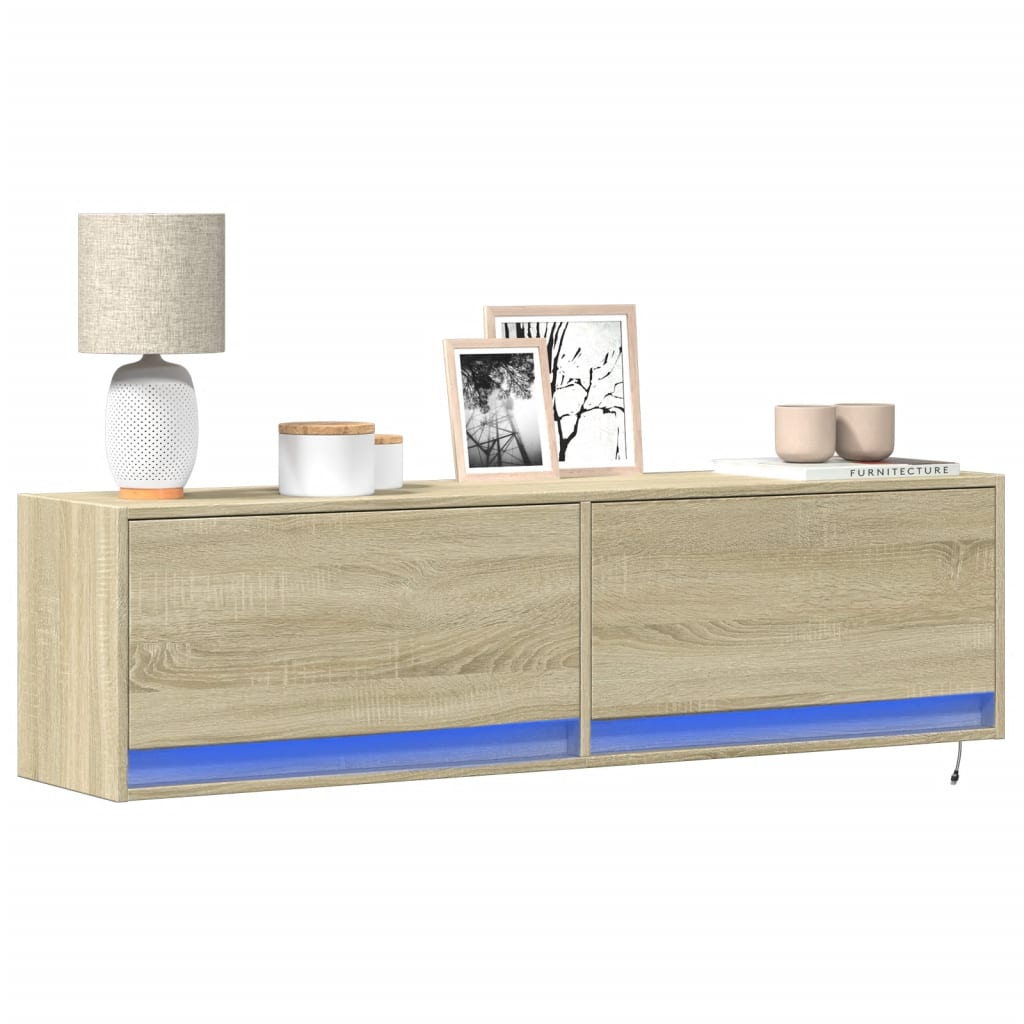vidaXL Tv-wandmeubel met LED-verlichting 180x31x38 cm wit