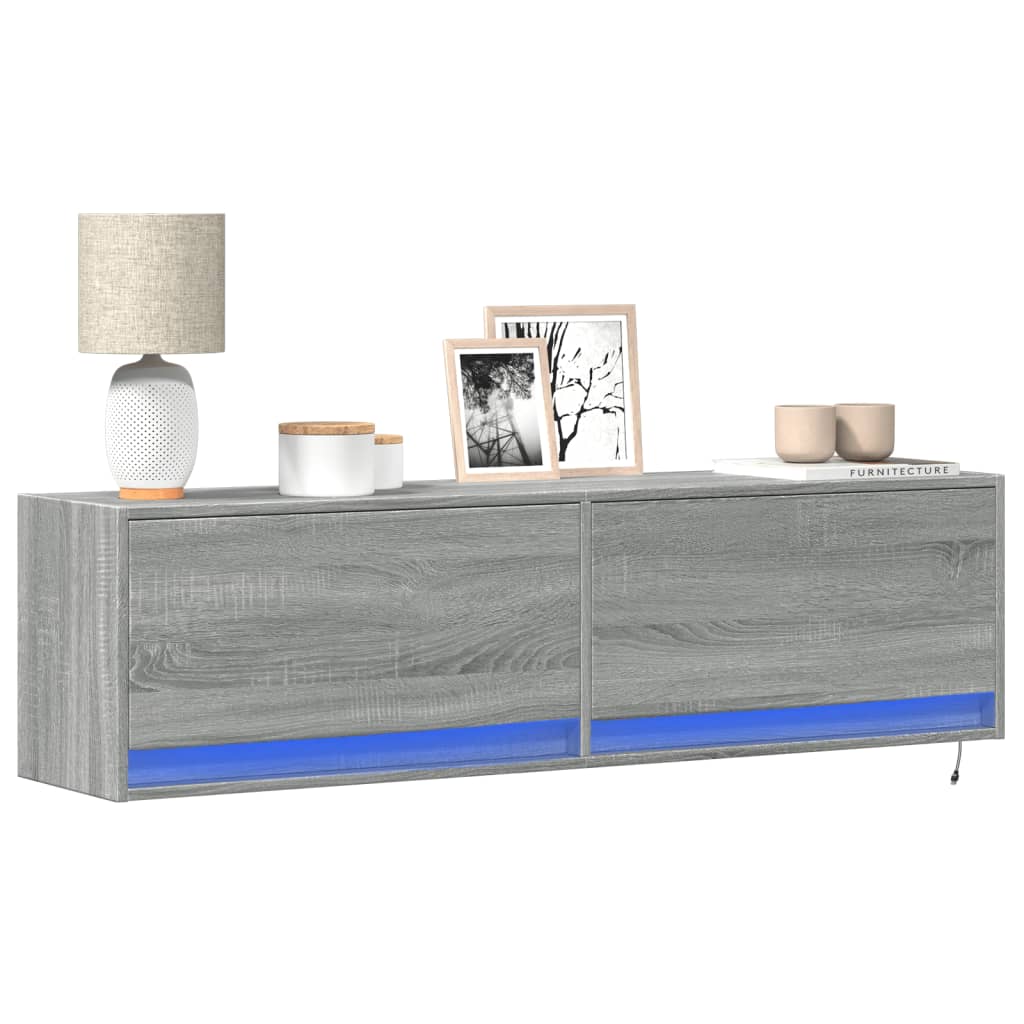 vidaXL Tv-wandmeubel met LED-verlichting 180x31x38 cm wit