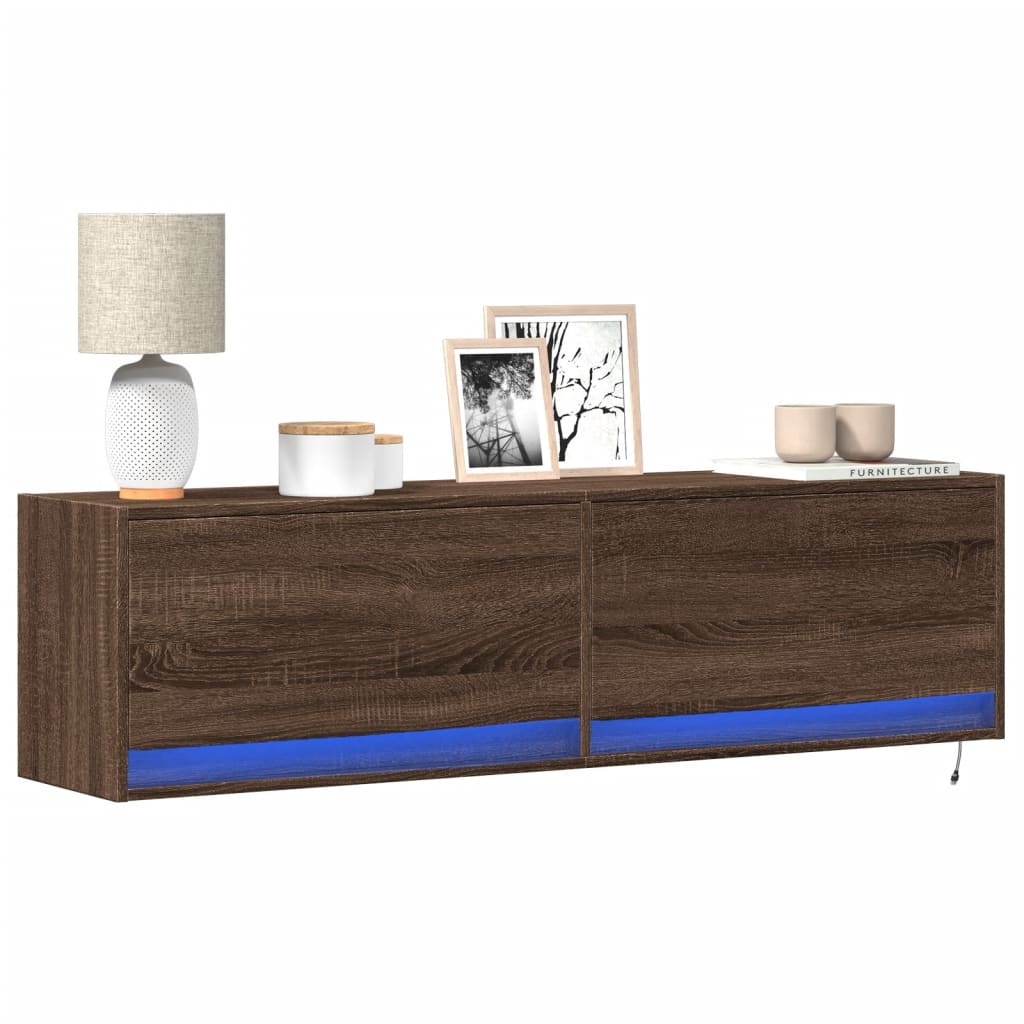 vidaXL Tv-wandmeubel met LED-verlichting 180x31x38 cm wit
