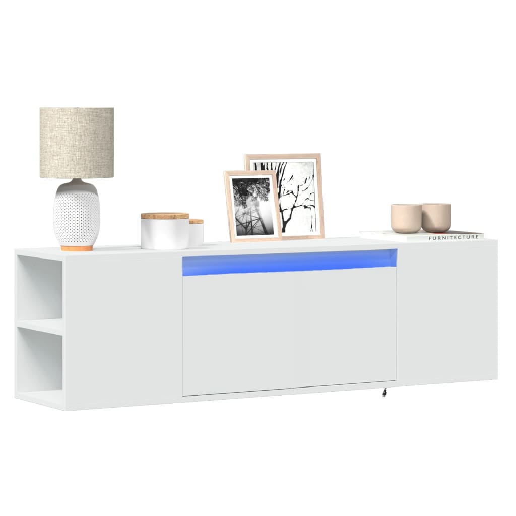 vidaXL Tv-wandmeubel met LED-verlichting 180x31x39,5 cm wit