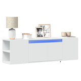 vidaXL Tv-wandmeubel met LED-verlichting 180x31x39,5 cm wit