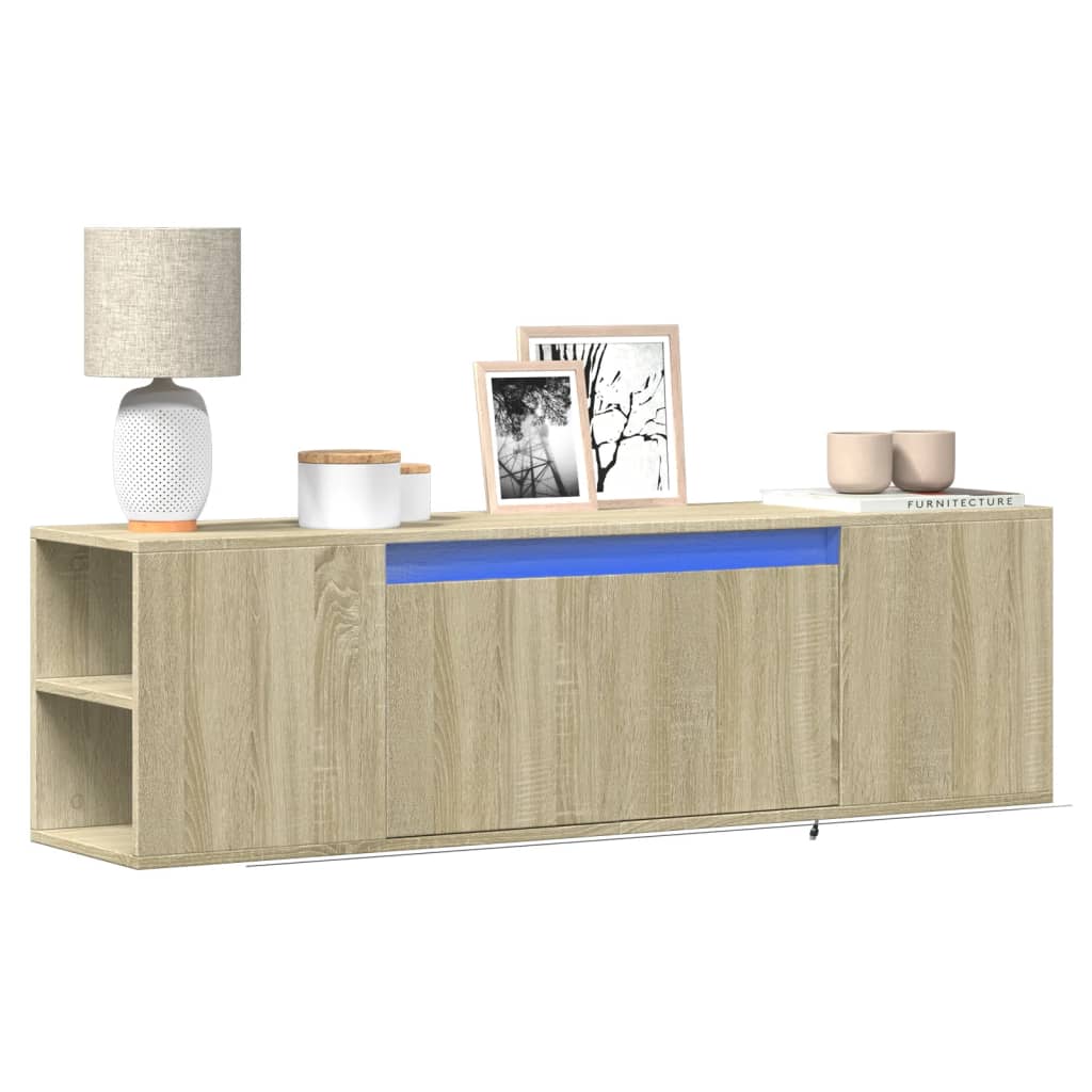vidaXL Tv-wandmeubel met LED-verlichting 180x31x39,5 cm wit