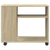 vidaXL Side Table with Wheels 70x35x60 cm Engineered Wood White