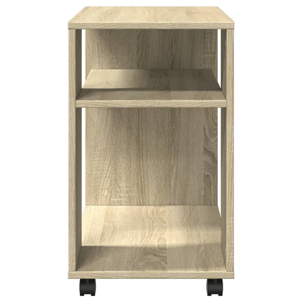 vidaXL Side Table with Wheels 70x35x60 cm Engineered Wood White