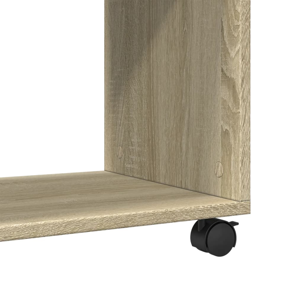 vidaXL Side Table with Wheels 70x35x60 cm Engineered Wood White