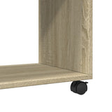 vidaXL Side Table with Wheels 70x35x60 cm Engineered Wood White