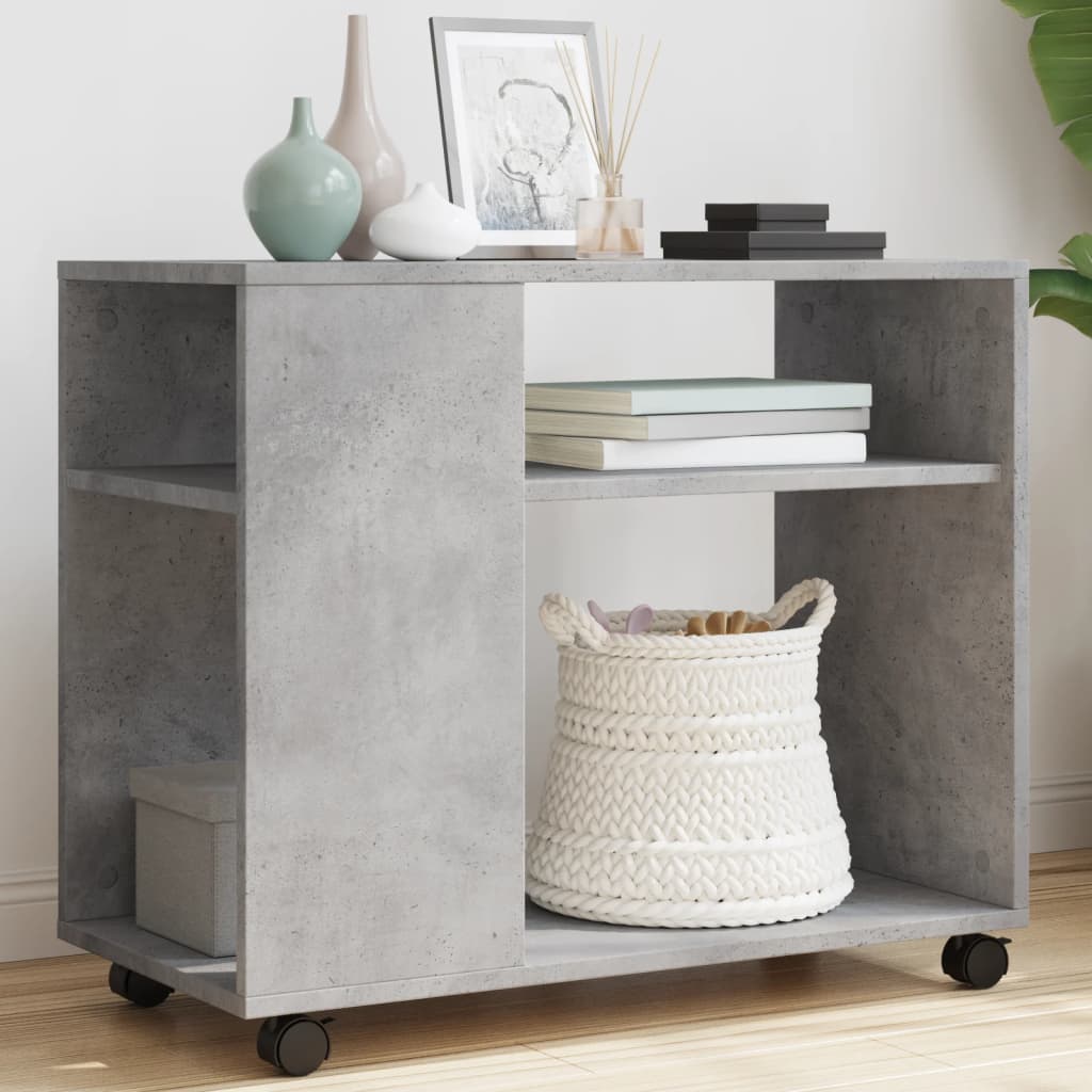 vidaXL Side Table with Wheels 70x35x60 cm Engineered Wood White