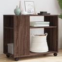vidaXL Side Table with Wheels 70x35x60 cm Engineered Wood White
