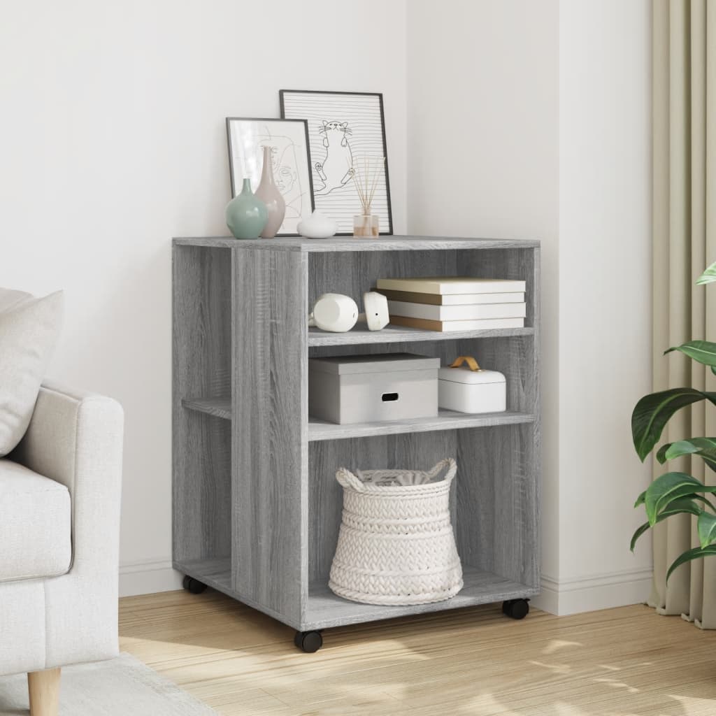 vidaXL Bijzettafel met wieltjes 55x60x78 bewerkt hout wit