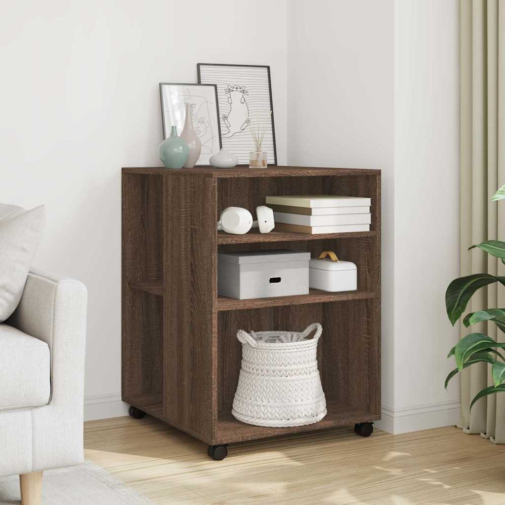 vidaXL Bijzettafel met wieltjes 55x60x78 bewerkt hout wit