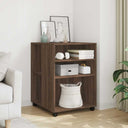 vidaXL Bijzettafel met wieltjes 55x60x78 bewerkt hout wit