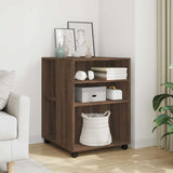 vidaXL Bijzettafel met wieltjes 55x60x78 bewerkt hout wit