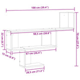 vidaXL Wandschap 100x15x70 cm bewerkt hout wit