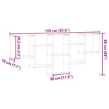 vidaXL Wall Shelf 159x18x66 cm Engineered Wood White