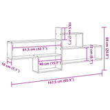 vidaXL Wandschap 167,5x18x68 cm bewerkt hout wit