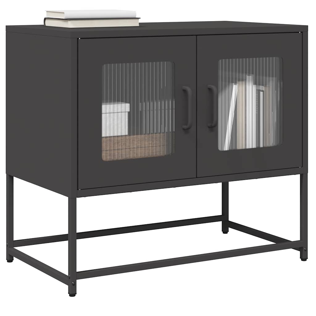 vidaXL TV Cabinet 68x39x60.5 cm Cold-Rolled Steel Black
