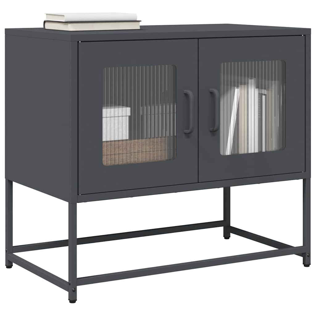 vidaXL TV Cabinet 68x39x60.5 cm Cold-Rolled Steel Black