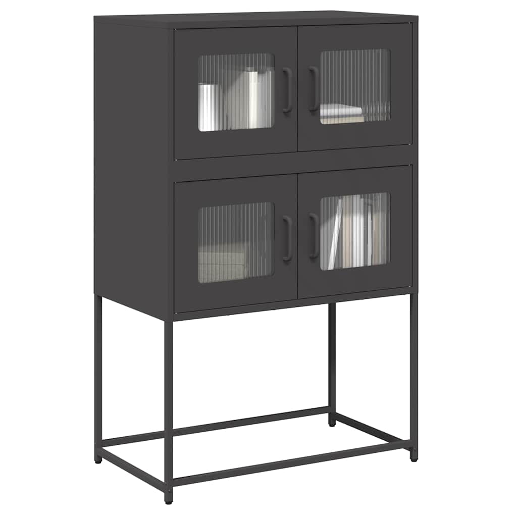 vidaXL Hoge kast 68x39x107 cm staal zwart
