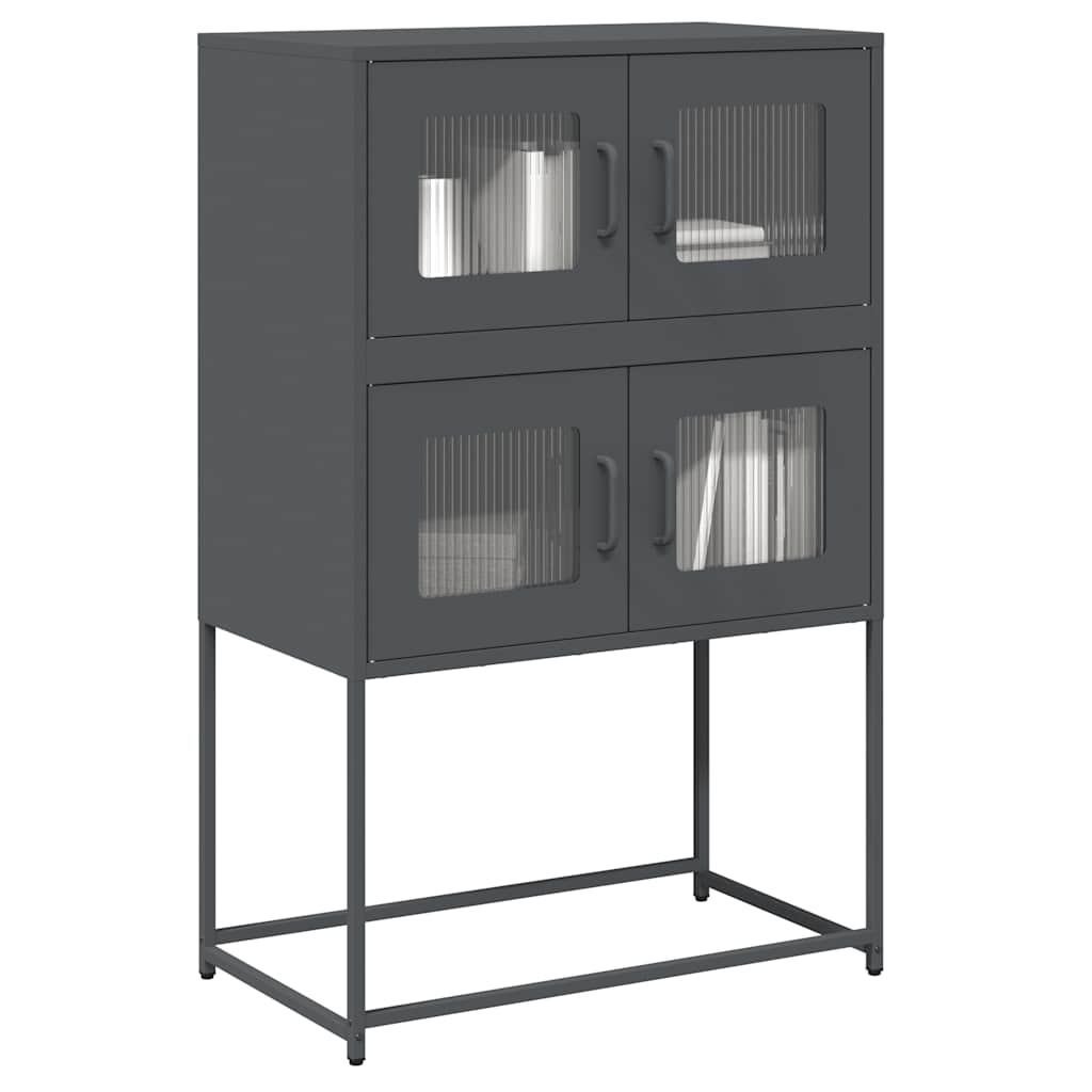 vidaXL Hoge kast 68x39x107 cm staal zwart