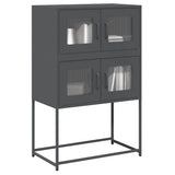 vidaXL Hoge kast 68x39x107 cm staal zwart
