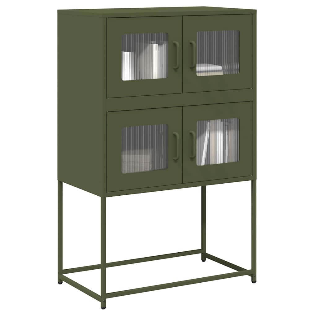 vidaXL Hoge kast 68x39x107 cm staal zwart