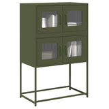 vidaXL Hoge kast 68x39x107 cm staal zwart