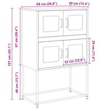 vidaXL Hoge kast 68x39x107 cm staal zwart