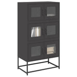 vidaXL Hoge kast 68x39x107 cm staal zwart