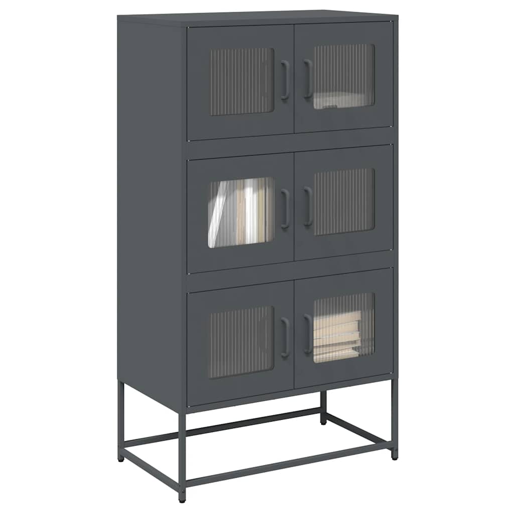 vidaXL Hoge kast 68x39x107 cm staal zwart