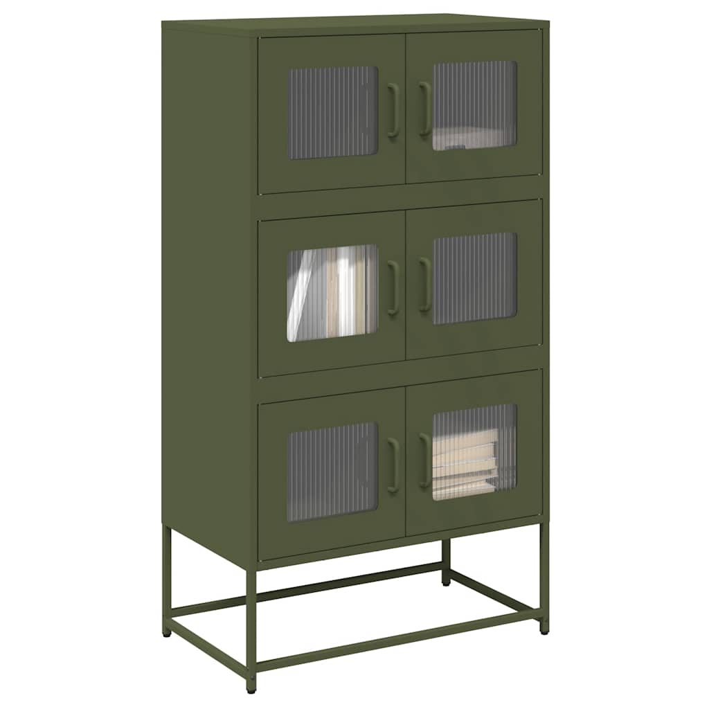 vidaXL Hoge kast 68x39x107 cm staal zwart
