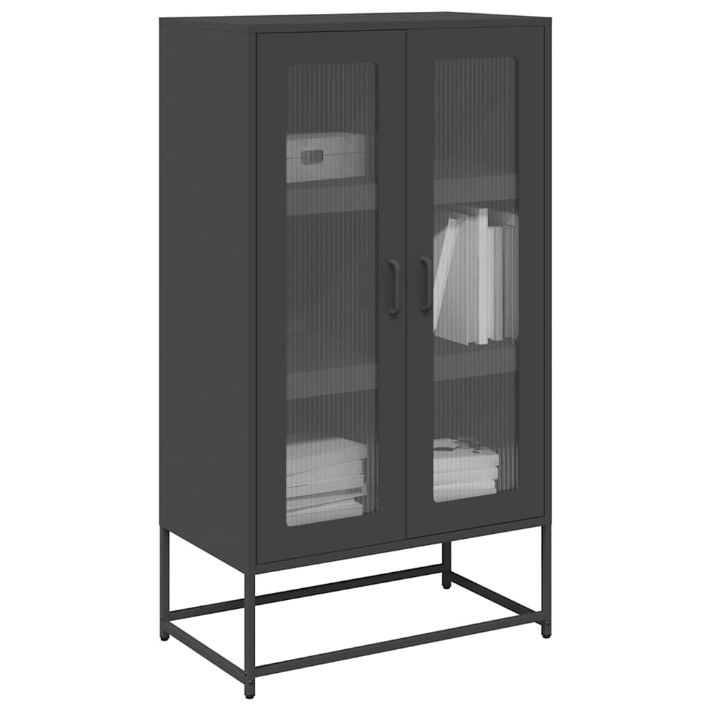 vidaXL Hoge kast 68x39x123 cm staal zwart