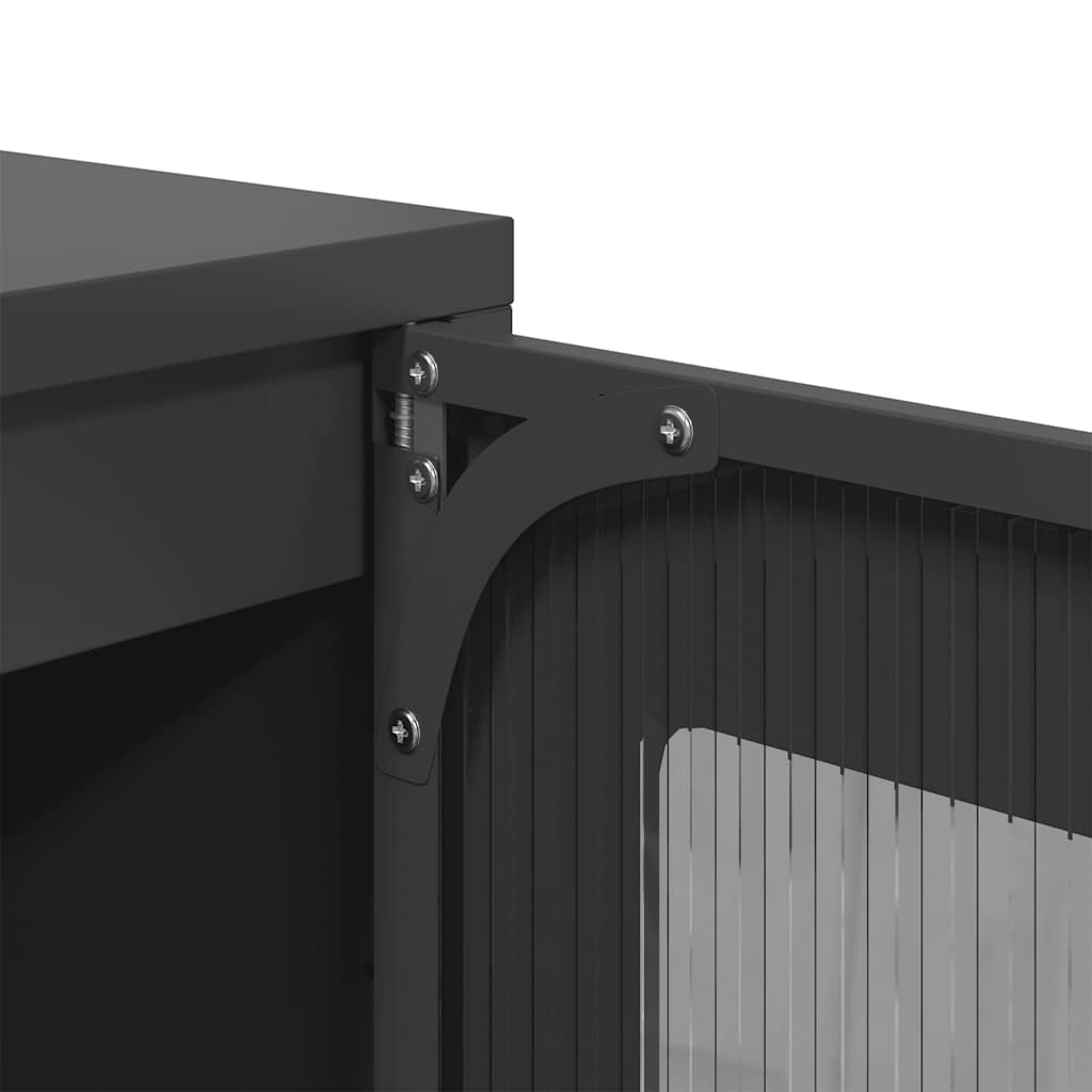 vidaXL Hoge kast 68x39x123 cm staal zwart