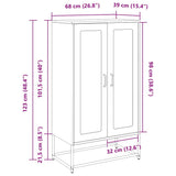 vidaXL Hoge kast 68x39x123 cm staal zwart