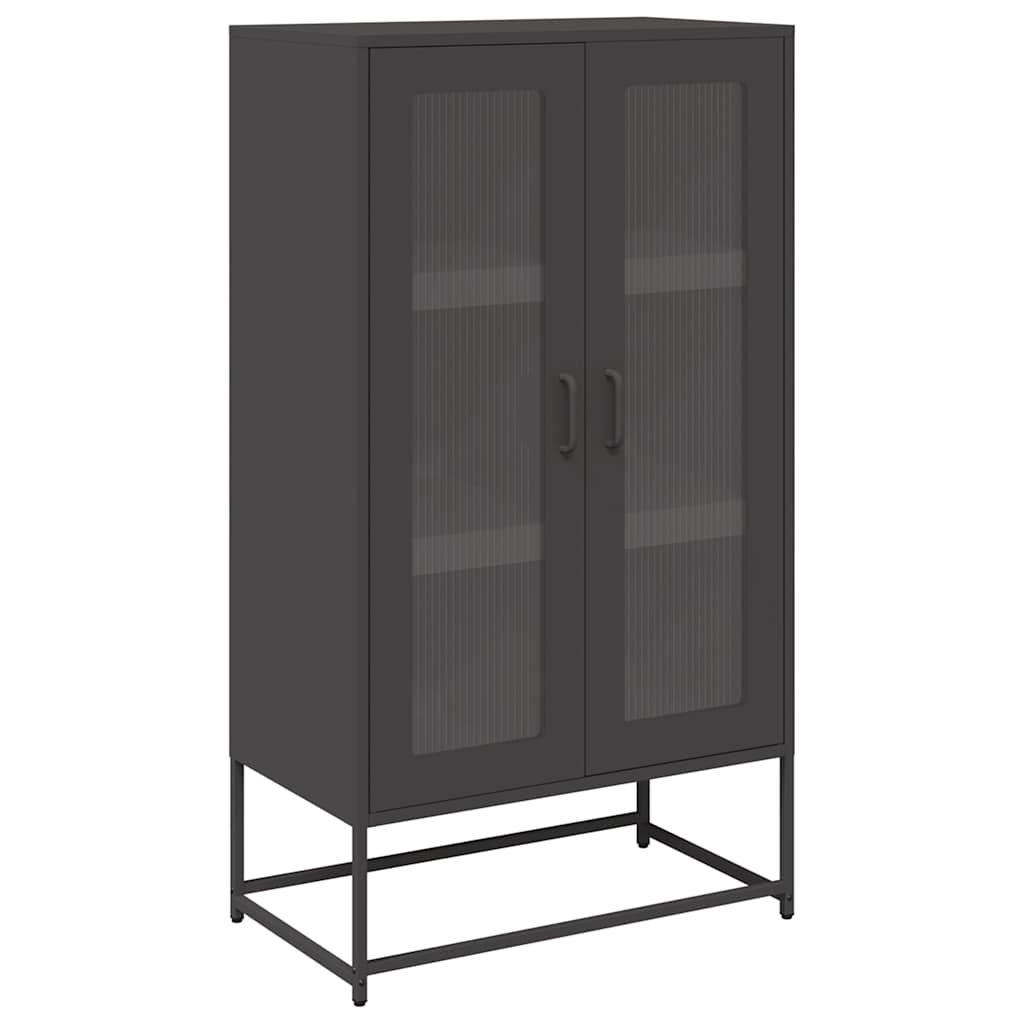 vidaXL Hoge kast 68x39x123 cm staal zwart