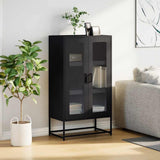 vidaXL Hoge kast 68x39x123 cm staal zwart