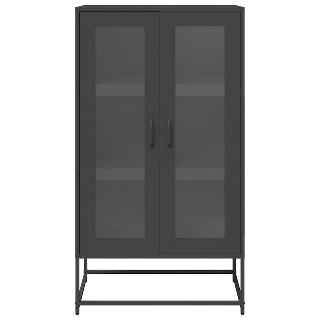 vidaXL Hoge kast 68x39x123 cm staal zwart