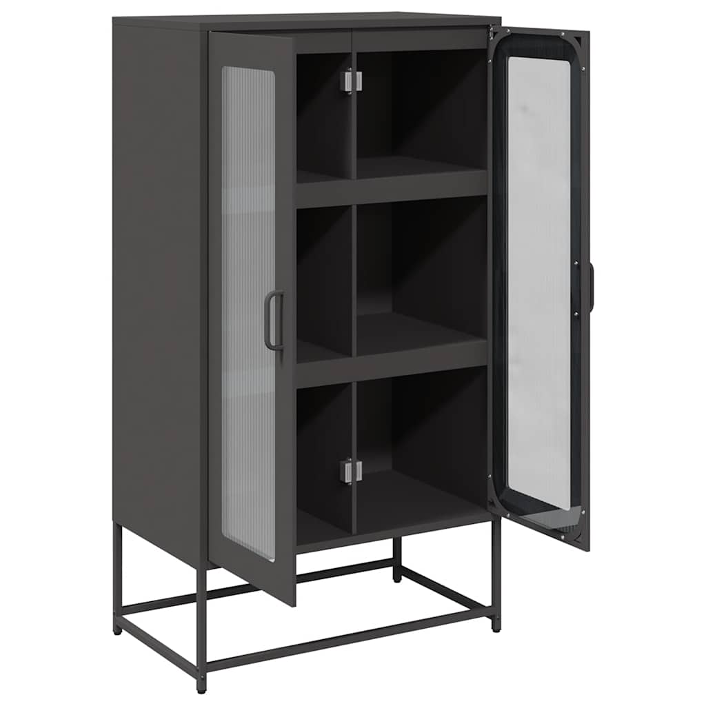 vidaXL Hoge kast 68x39x123 cm staal zwart