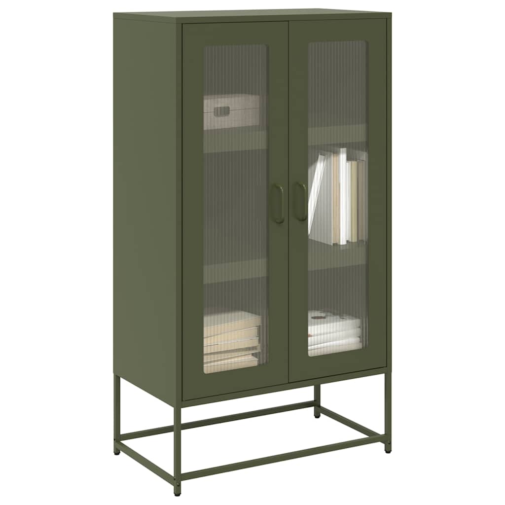 vidaXL Hoge kast 68x39x123 cm staal zwart