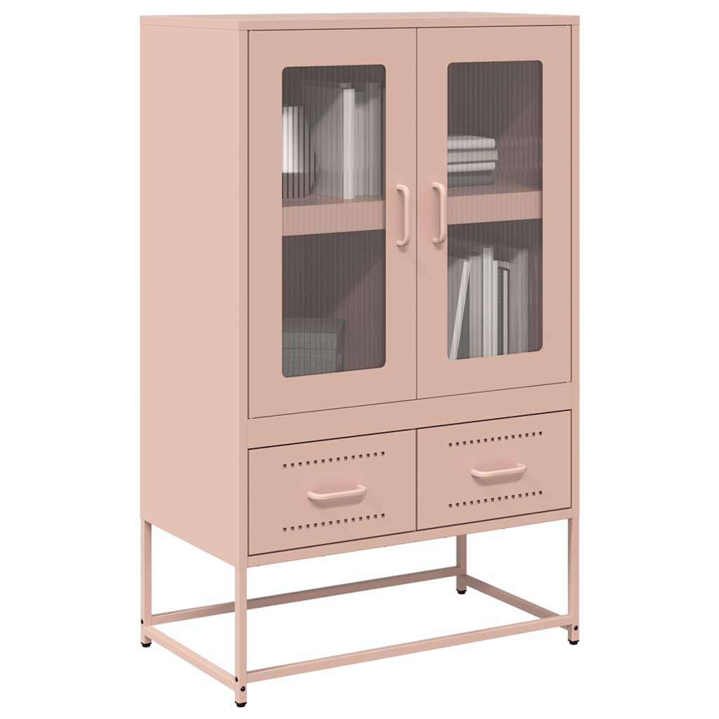 vidaXL Hoge kast 68x39x111,5 cm staal zwart