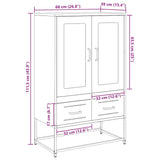 vidaXL Hoge kast 68x39x111,5 cm staal zwart