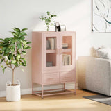 vidaXL Hoge kast 68x39x111,5 cm staal zwart