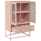vidaXL Hoge kast 68x39x111,5 cm staal zwart