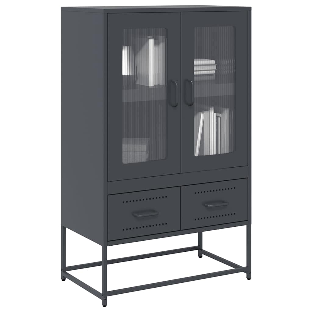 vidaXL Hoge kast 68x39x111,5 cm staal zwart