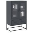 vidaXL Hoge kast 68x39x111,5 cm staal zwart